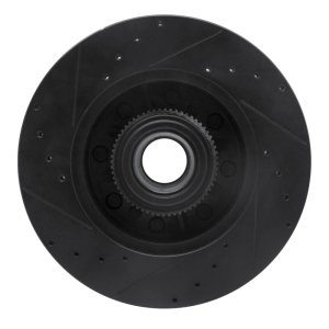 Ford F-350 Super Duty Brake Rotor (1) - Front Right - R1 Concepts - Drilled & Slotted - Black - `11-`25